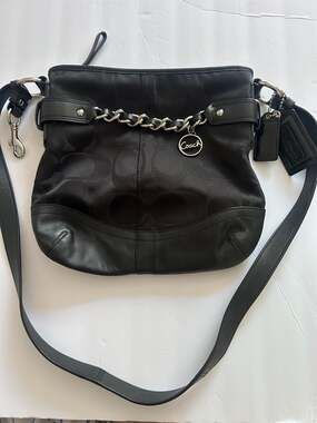 Coach Signature Optic Metallic Chain North South Duffle Crossbody Bag F19730